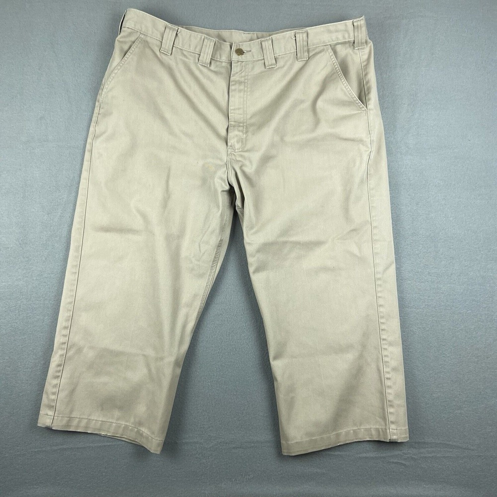 Carhartt Khaki Chino Brown Work Pants Blended Twill Size 44x24* B290 KHI Utility